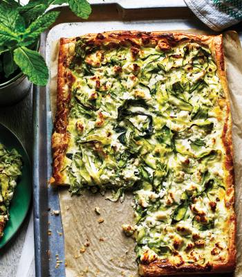 Courgette, feta and mint tart
