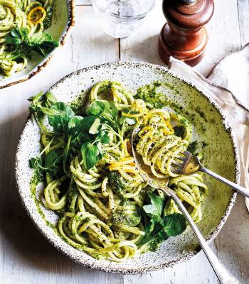 Watercress pesto and lemon linguine
