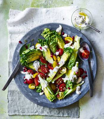 Little Gem, tomato and pomegranate salad