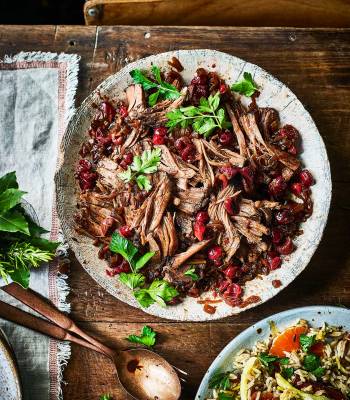 Slow-cooker spiced beef brisket with cranberries