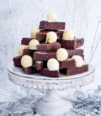 Flaming brandy butter ball brownies