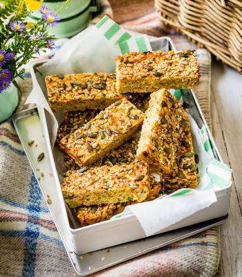 Cheese and onion flapjacks