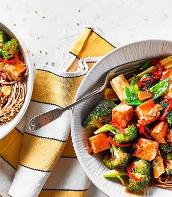 Teriyaki tofu and broccoli stir-fry