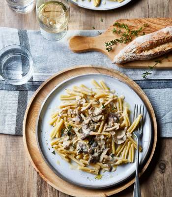 Creamy miso mushroom casarecce