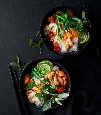 Thai-style prawn and peanut noodle salad