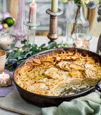 Creamy celeriac and potato gratin