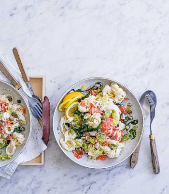 Smoked salmon and caper tagliatelle