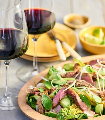 Sponsored: Sriracha steak and chargrilled Little Gem salad