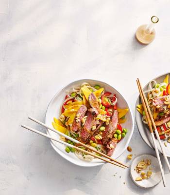 Beef, mango and cashew noodles