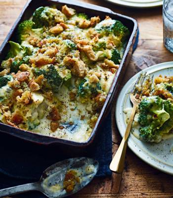 Broccoli and Stilton crumble