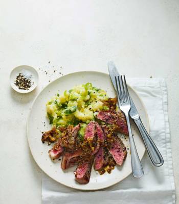 Steak with sprout colcannon