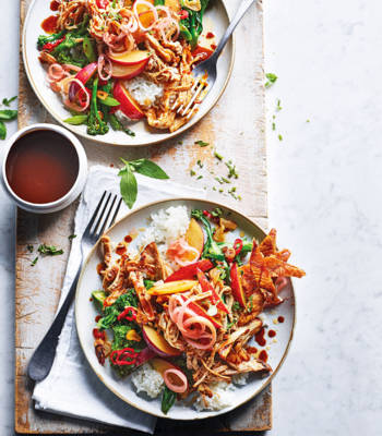 Slow-roast pork belly with pickled plums 