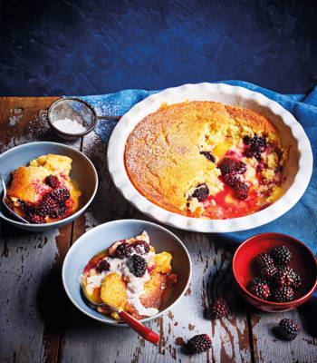 Blackberry and lemon self-saucing pudding