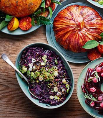 Miso-braised red cabbage