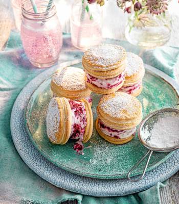 Raspberry ripple ice cream pie-wiches