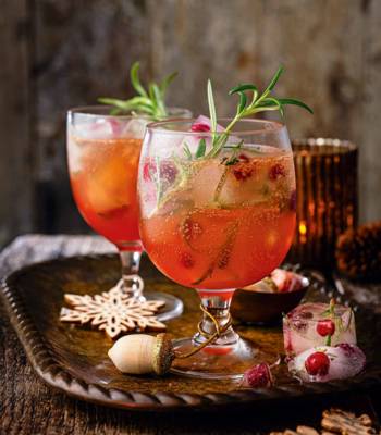 Cranberry and orange spritz