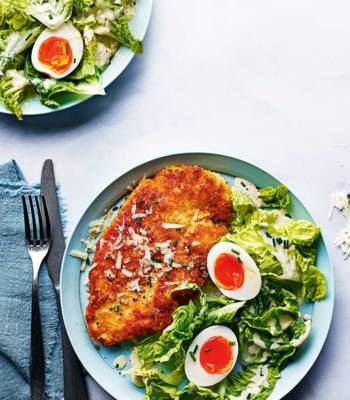 Chicken Caesar schnitzels