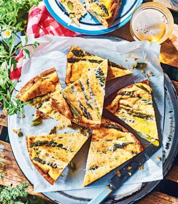 Crab and asparagus crustless quiche