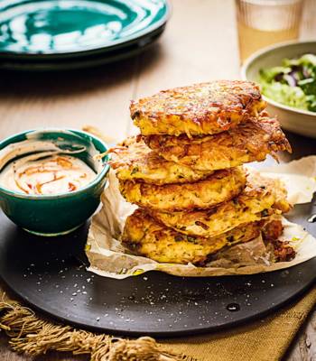 Crispy tuna, caper and potato cakes