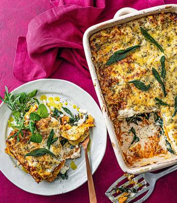 Stilton, butternut and spinach lasagne