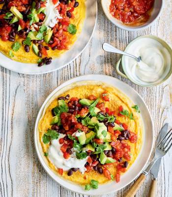 Black bean salsa omelette wraps