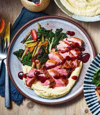 Duck breasts with port, cherry and anise sauce