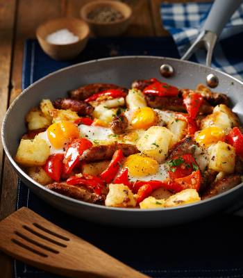 Chipolata and potato hash