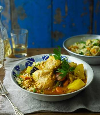 Persian chicken with pistachio and apricot couscous  