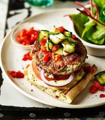 ‘Topless’ pork and courgette burgers