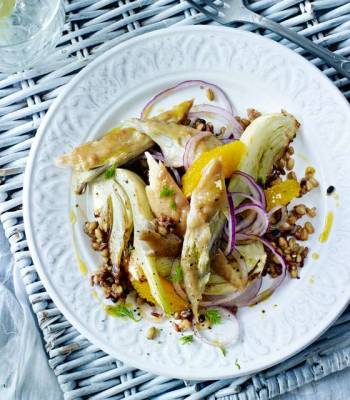 Smoked mackerel, fennel and orange quinoa
