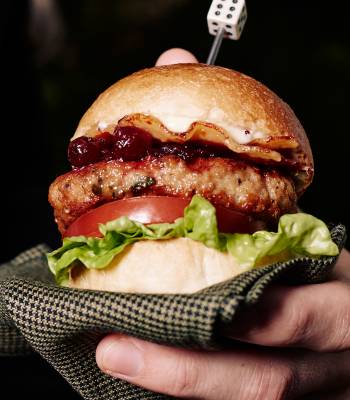 Sage turkey burgers with cranberry sauce