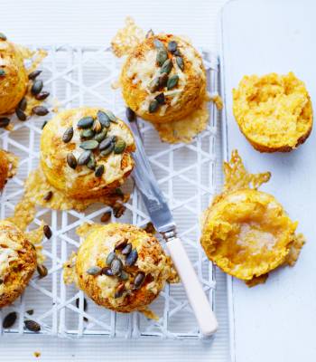Cheese-crusted butternut squash scones