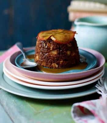 Gingerbread, apple and almond steamed puddings 
