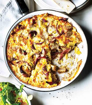 Sausage frittata with mustard
