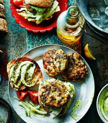 Squid and mackerel burgers