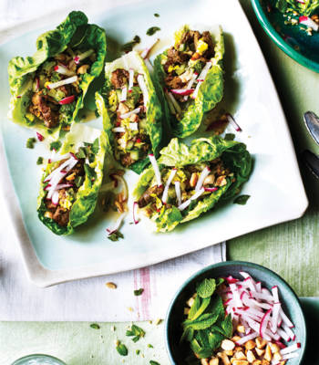 Vietnamese beef lettuce cups