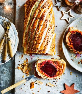 Moroccan spiced beetroot and squash wellington