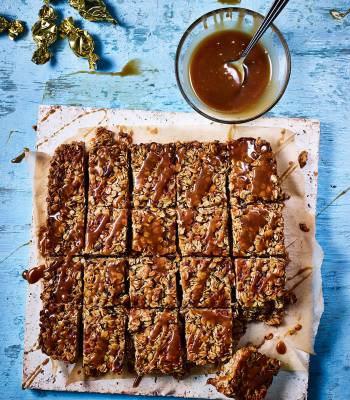 Sticky toffee flapjacks