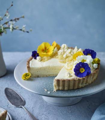 Lemon and cardamom chiffon pie with coconut pastry