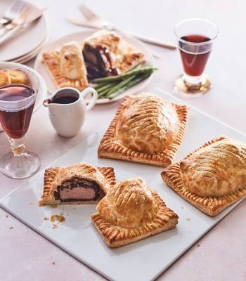 Individual minted lamb wellingtons