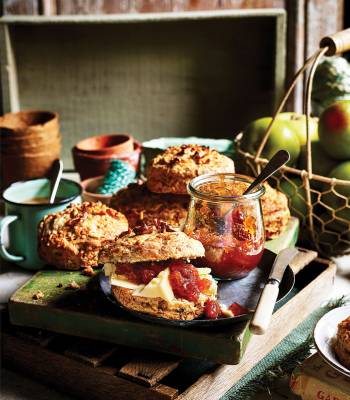 Apple, cheddar and walnut scones