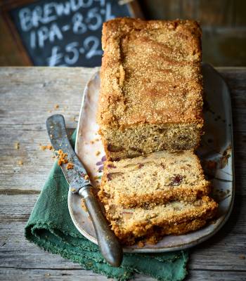 Bitter-soaked date and banana loaf