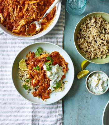 Turkey madras with mango and cucumber raita