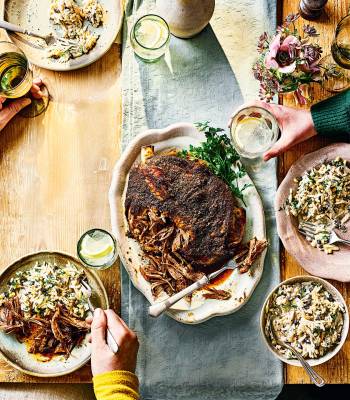 Slow-roast lamb and yogurt orzo