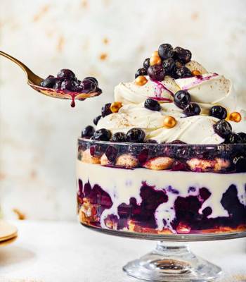 Blueberry tiramisu trifle