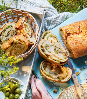 Roast potato and pesto stromboli