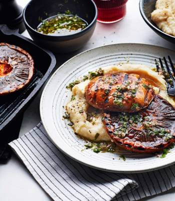 Chipotle mushrooms with chimichurri parsnip and butter bean mash 