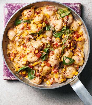 Gnocchi with smoky corn and peppers