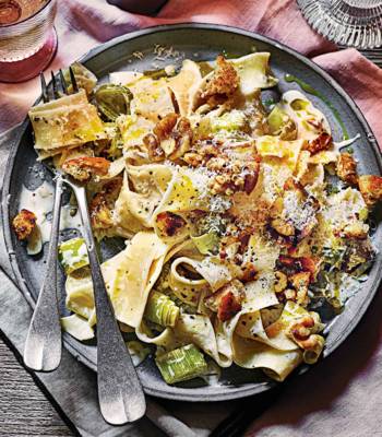 Pappardelle with anchovy and walnut crumb