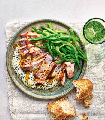 Pork chops with cheat's sauce gribiche